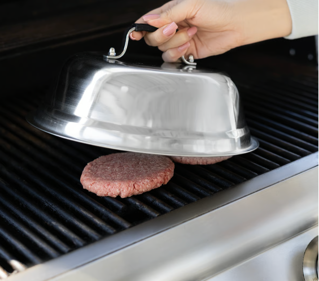 Outset S/S Large Cheese Melting Dome for Grill 10.75" x 5"
