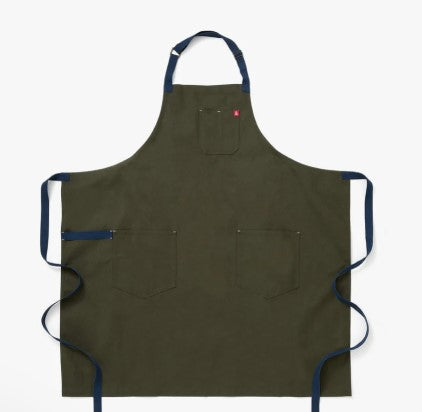 Hedley & Bennett The Big Apron - Olive Green Navy Straps