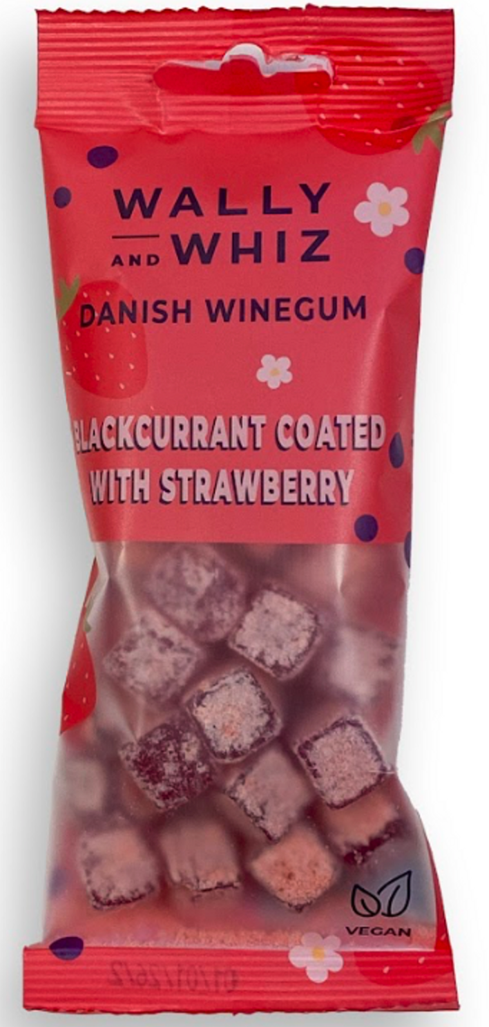 Wally & Whiz Blackcurrant Winegum with Strawberry Pouch 56g