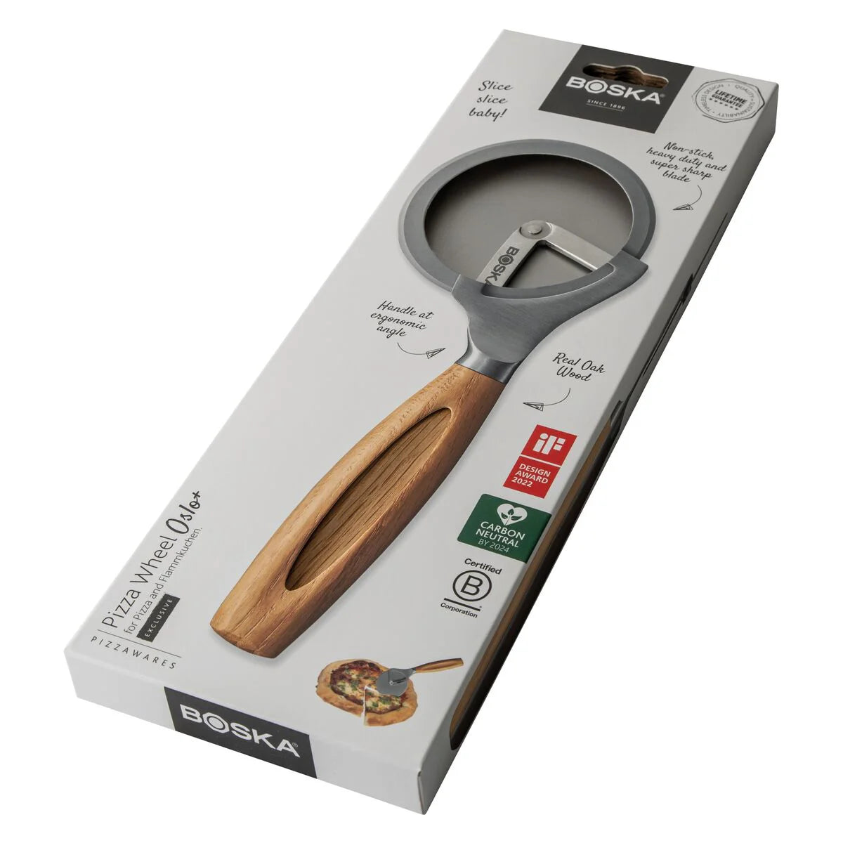Boska Oslo+ Pizza Wheel with Wood Handle