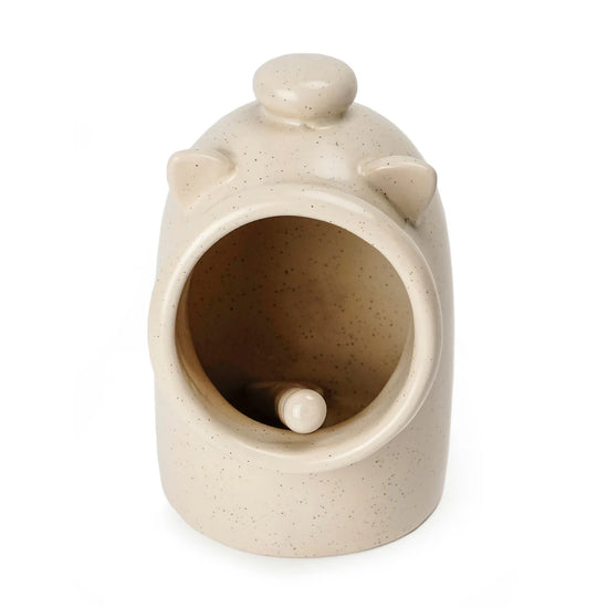 Stoneware Salt Pig w/spoon Oat