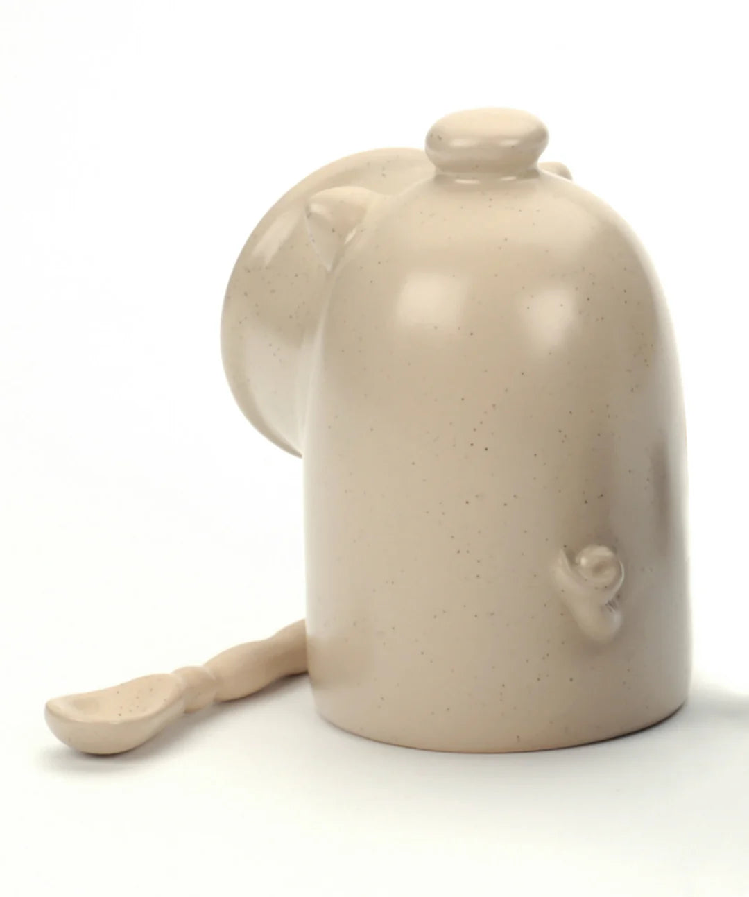 Stoneware Salt Pig w/spoon Oat