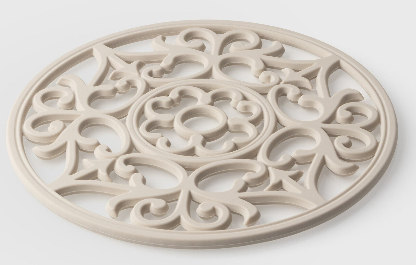 Round Vintage Silicone Trivet - Oyster
