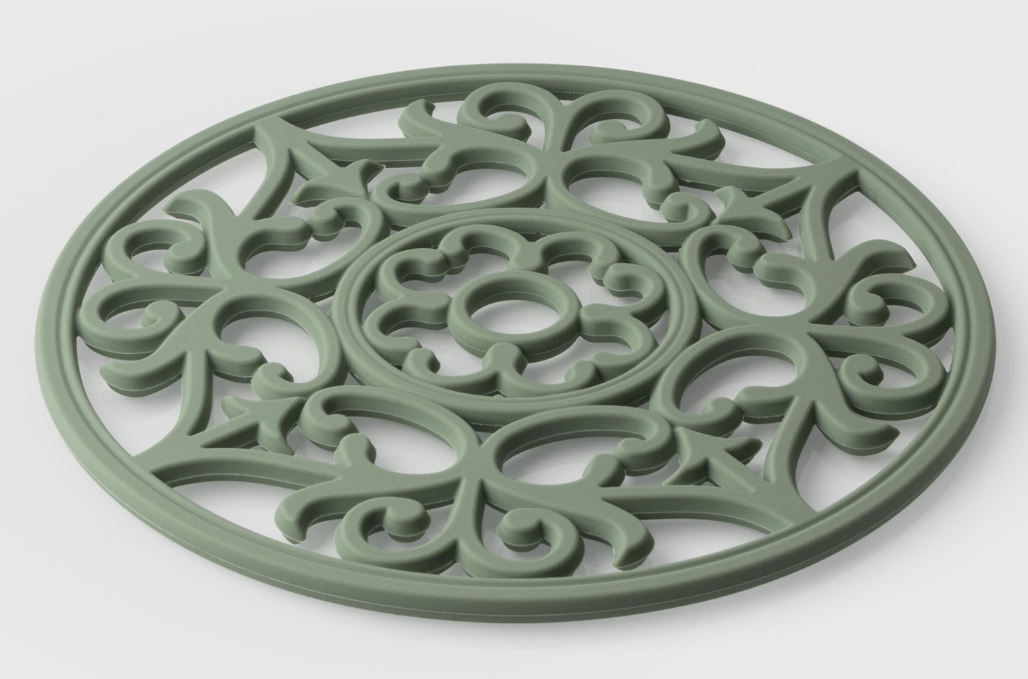 Round Vintage Silicone Trivet - Sage