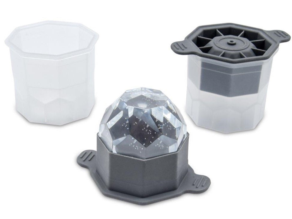 Tovolo Faceted Sphere Ice Mold S/2 - Charcoal