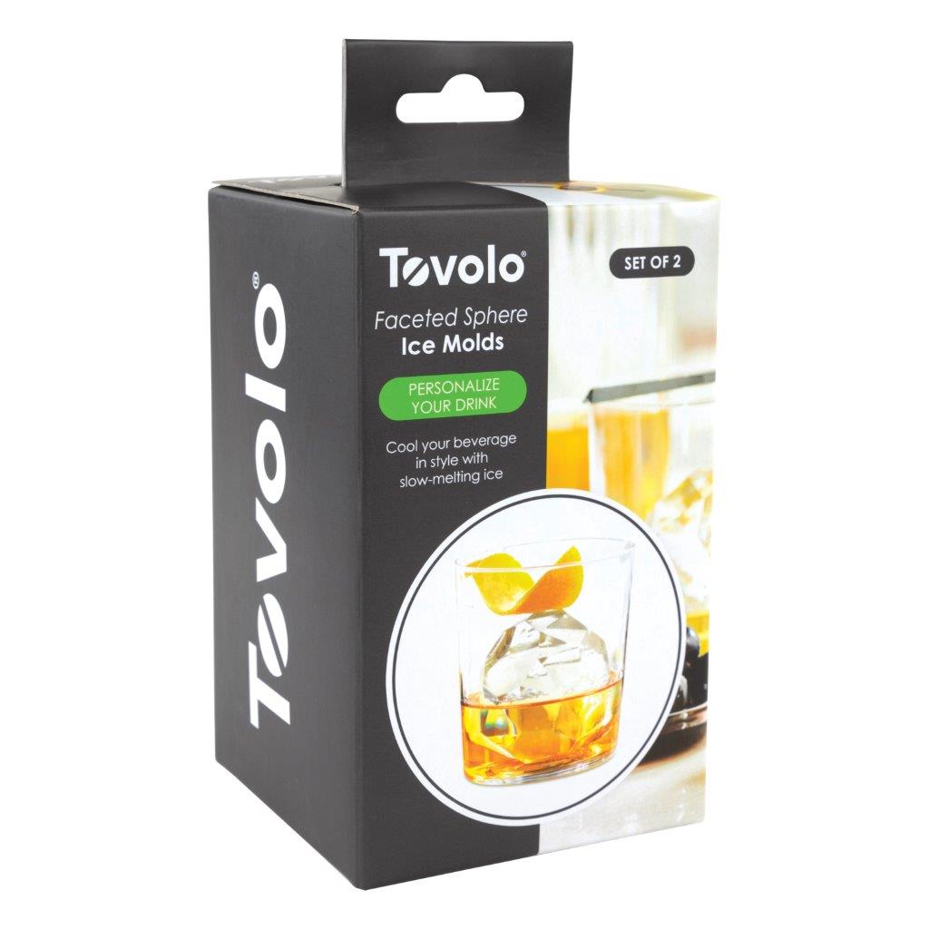 Tovolo Faceted Sphere Ice Mold S/2 - Charcoal