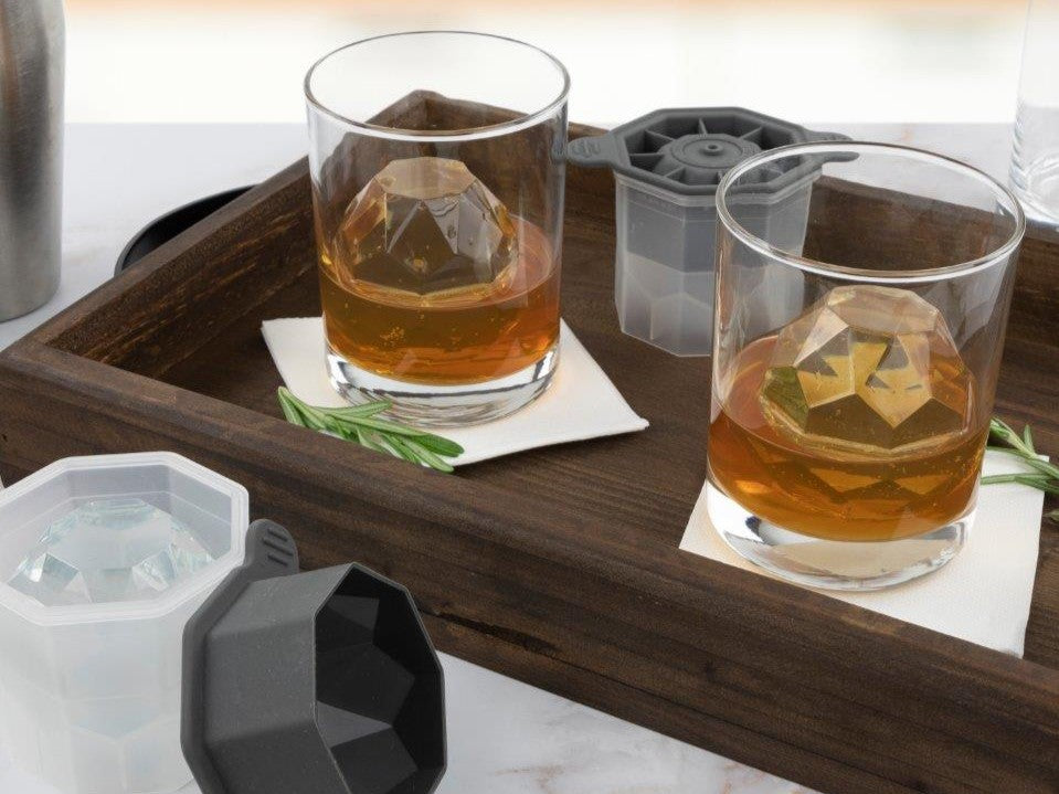 Tovolo Faceted Sphere Ice Mold S/2 - Charcoal