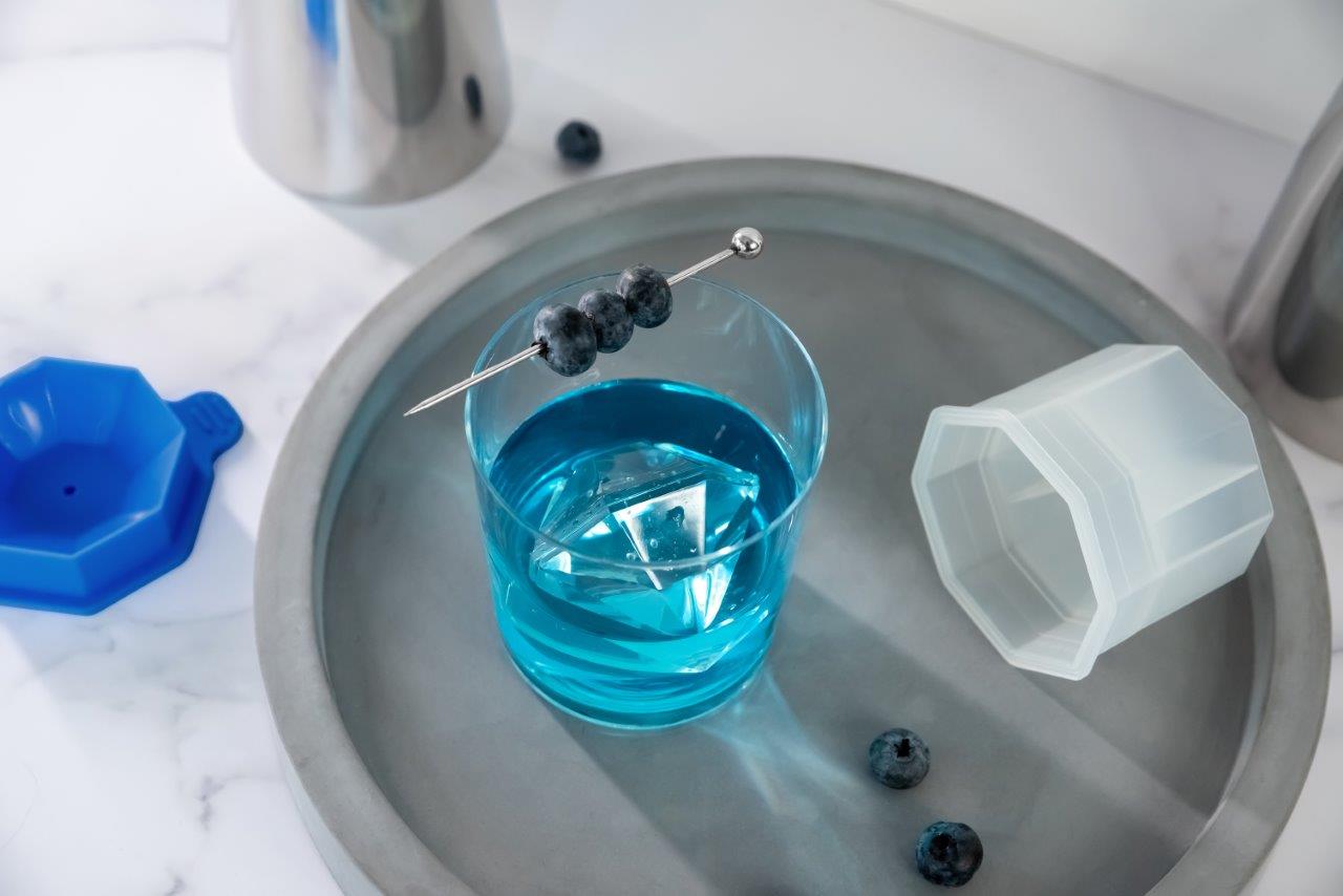 Tovolo Faceted Diamond Ice Mold S/2 - Capri Blue