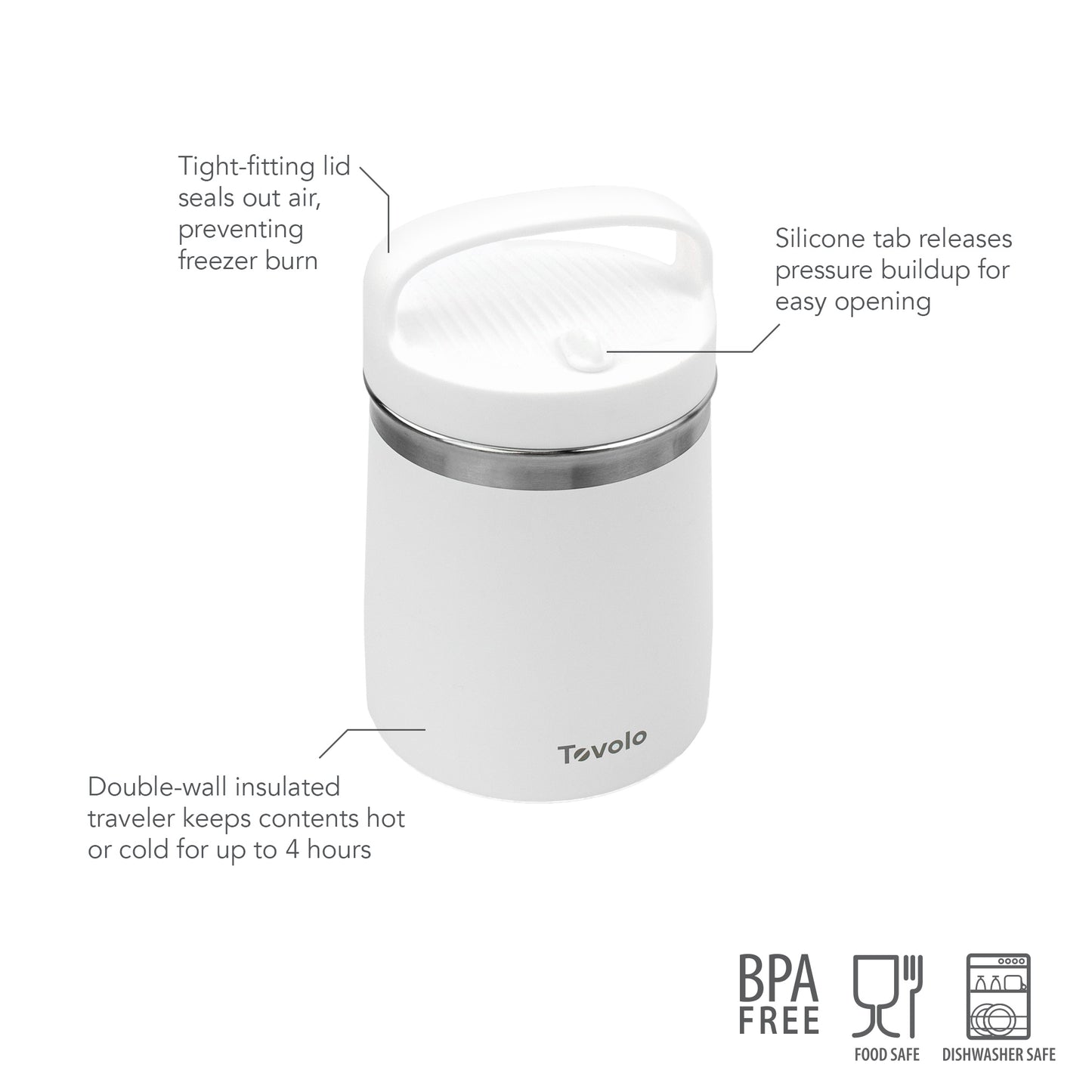 TOVOLO S/S Hot and Cold Tub 1.5QT - White