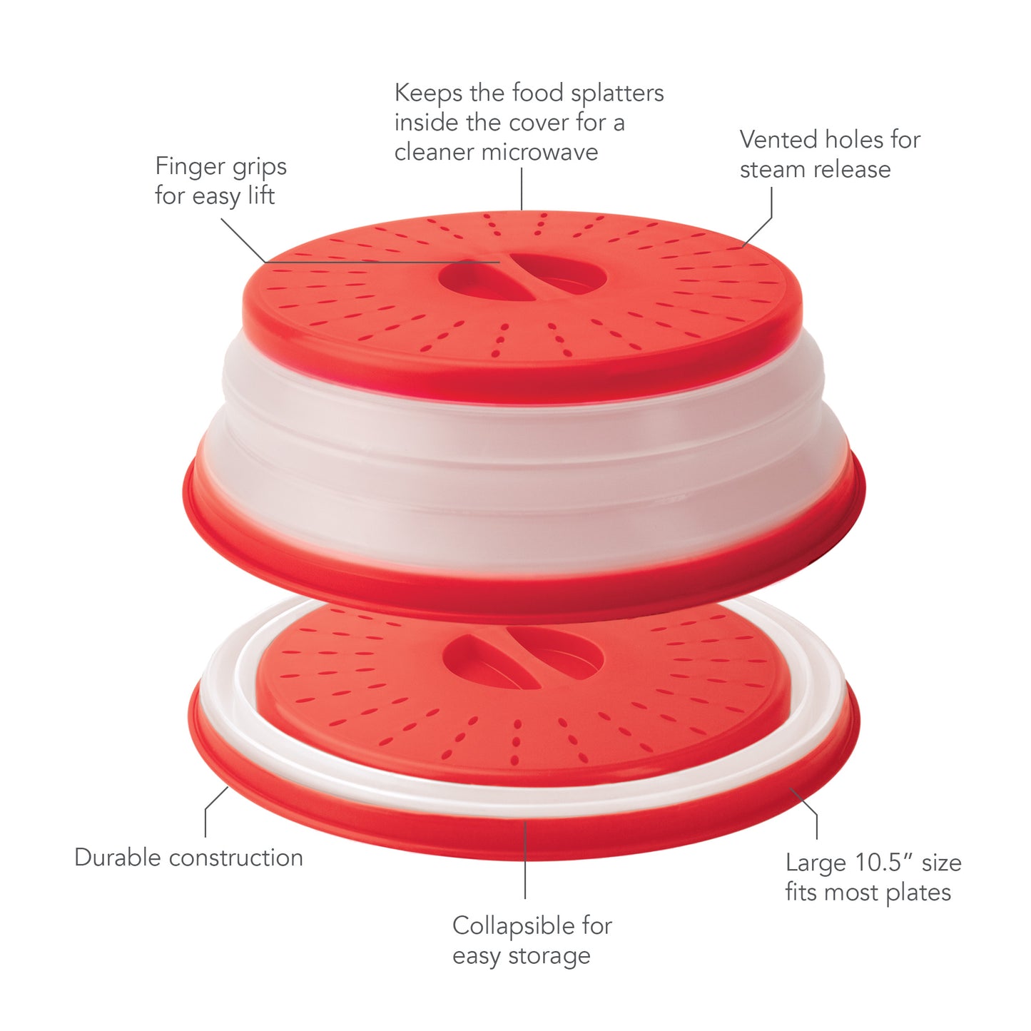 TOVOLO Microwave Collapsible Food Cover Medium - Red