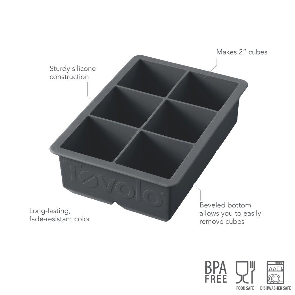 TOVOLO® King Cube Silicone Ice Tray - Charcoal