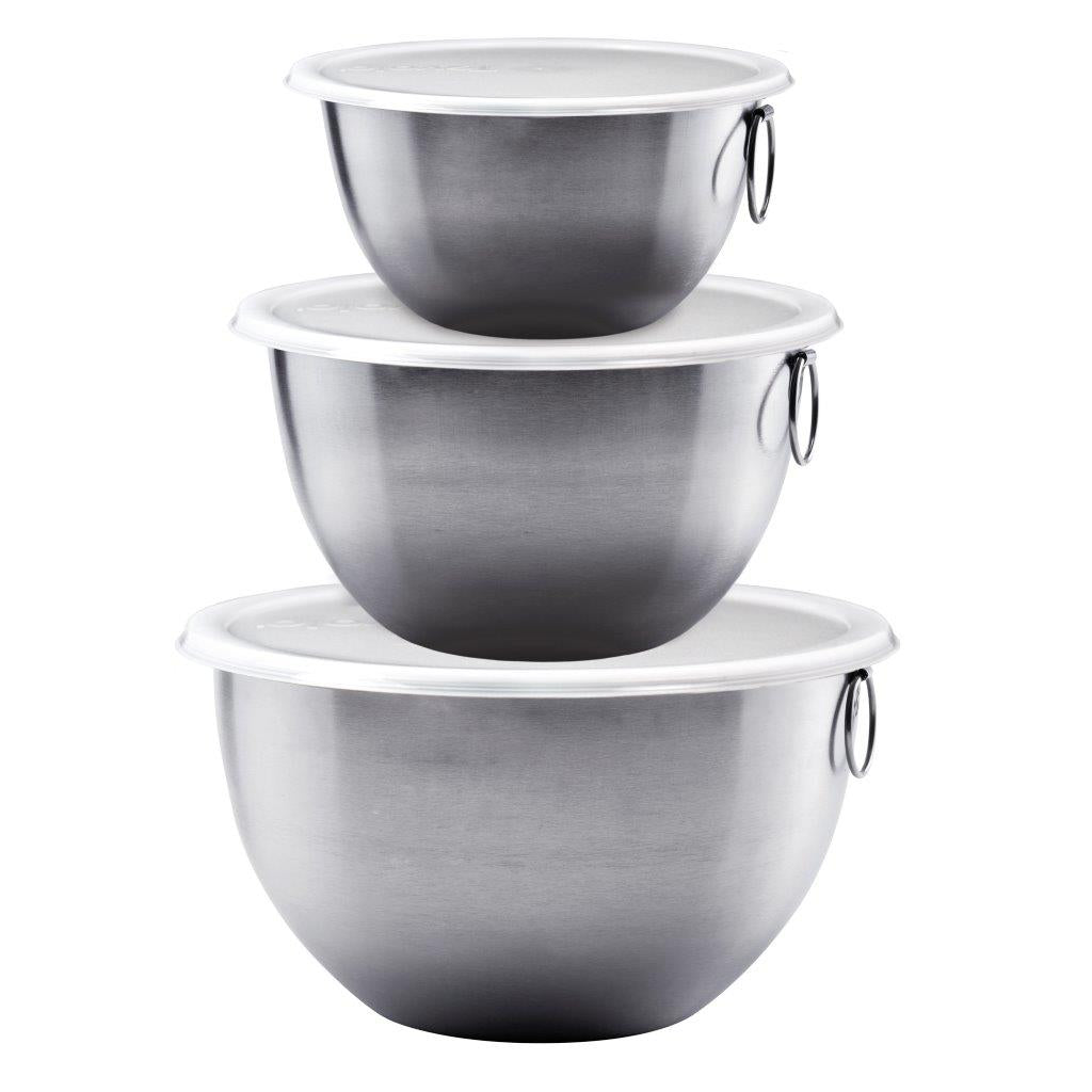 TOVOLO® Stainless Steel Mixing Bowl Set With Lids S/3