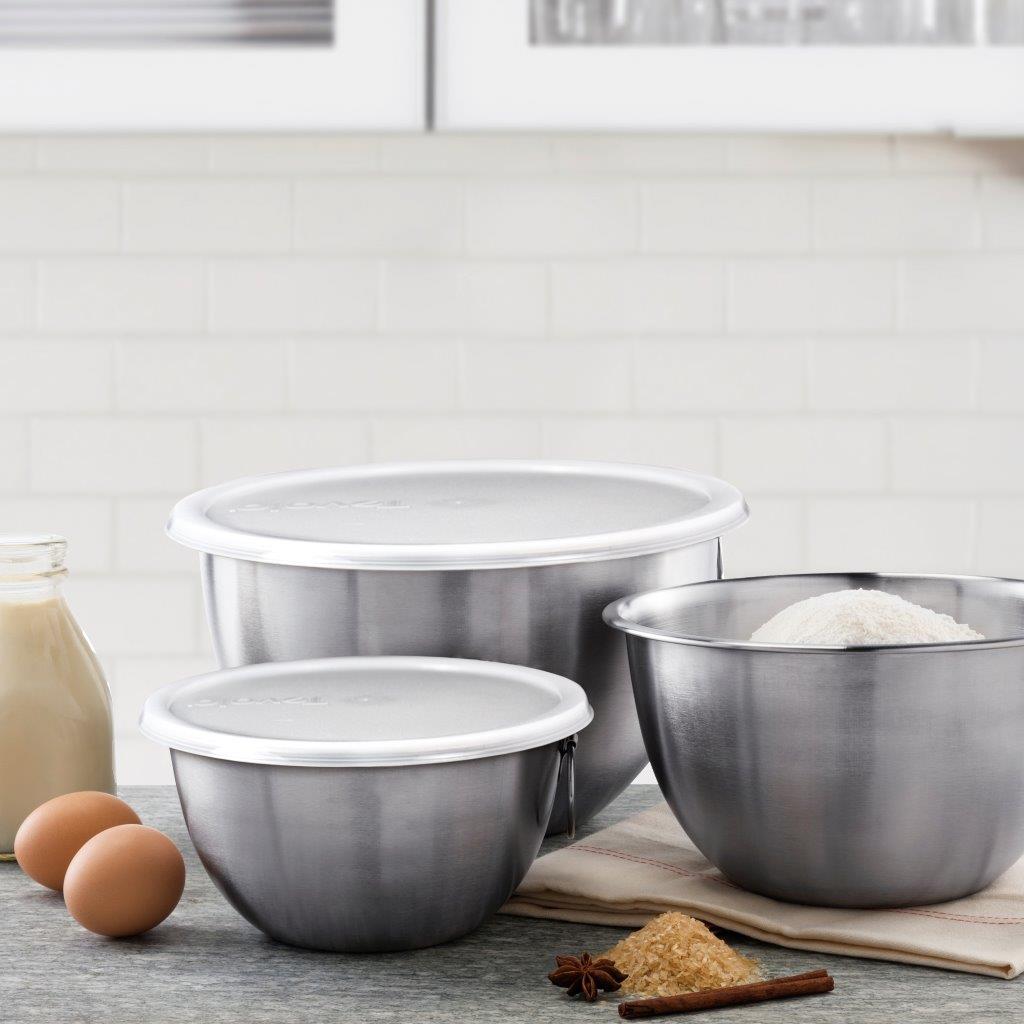 TOVOLO® Stainless Steel Mixing Bowl Set With Lids S/3