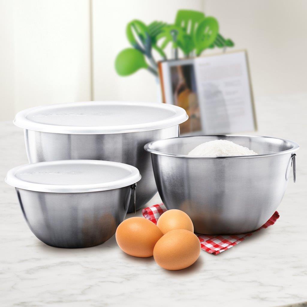 TOVOLO® Stainless Steel Mixing Bowl Set With Lids S/3