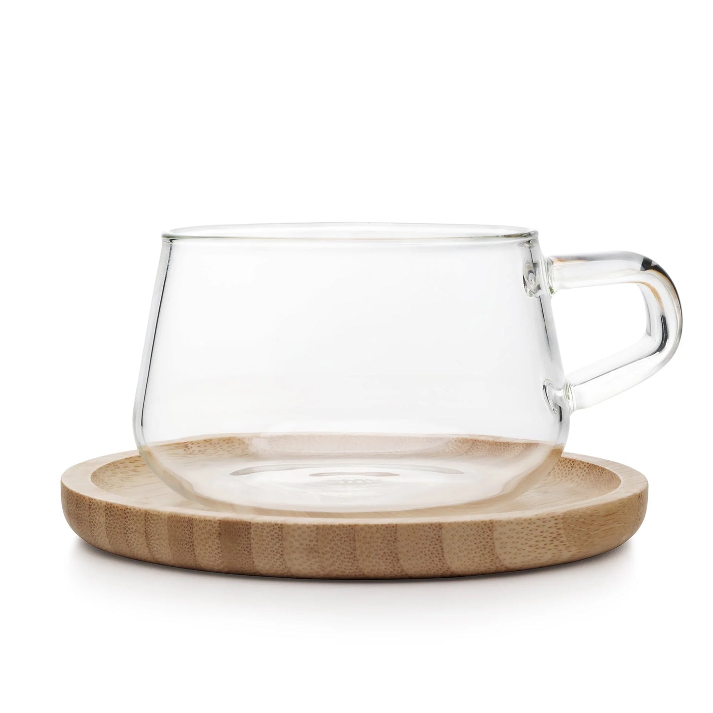 VIVA Classic Glass Tea Cup and Bamboo Saucer (40% OFF *FINAL SALE*)