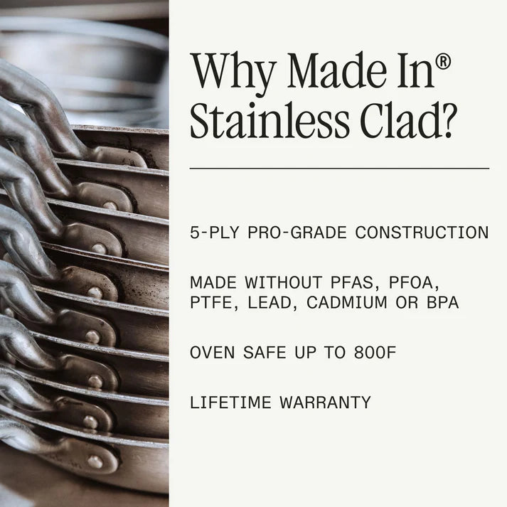 Made In 10" Stainless Steel Clad Frying Pan