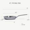 Made In 8" Stainless Steel Frying Pan with Antique Brass Handle