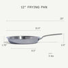 Made In 12" Stainless Steel Frying Pan with Antique Brass Handle