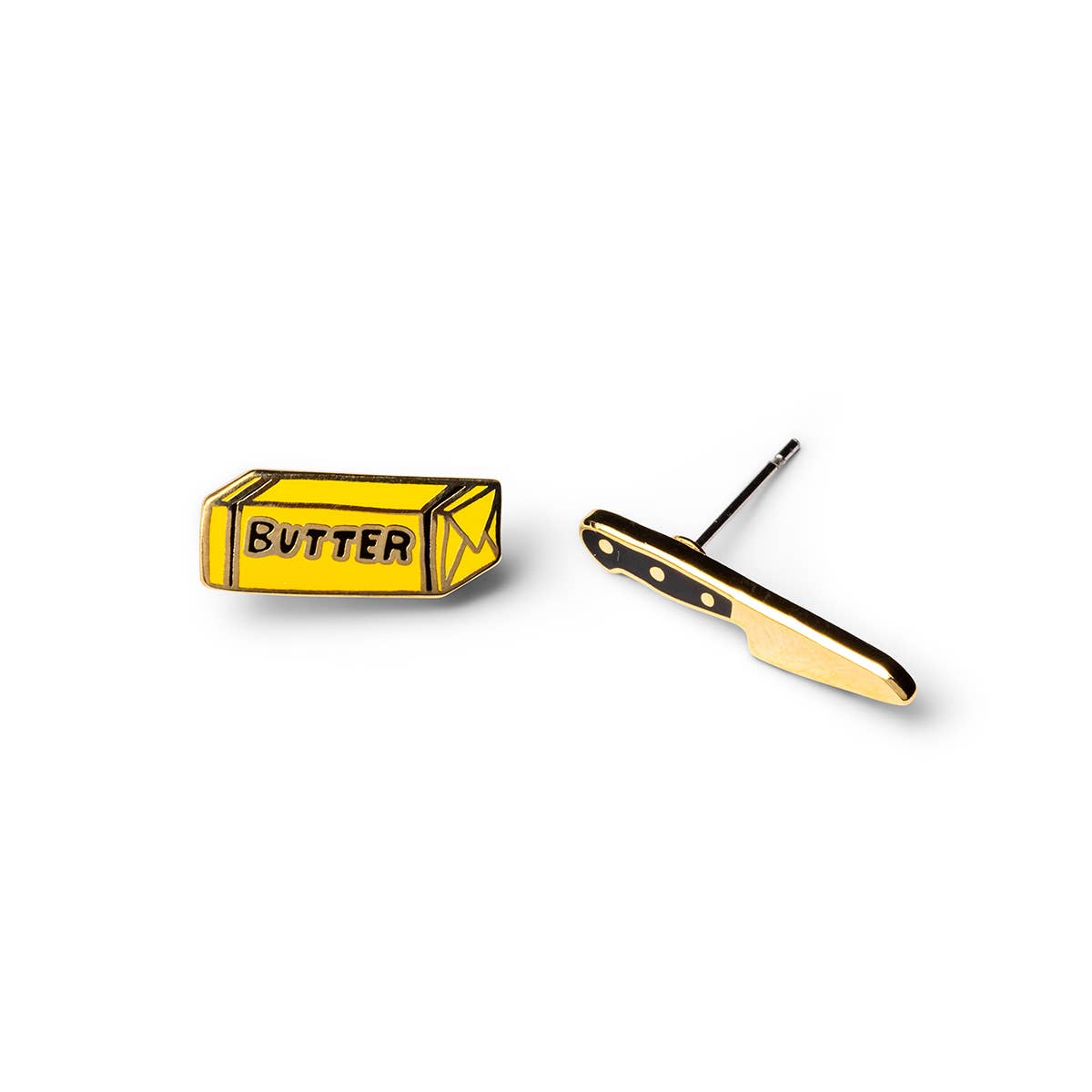 Butter Knife Earrings - Gold Foodie Statement Studs