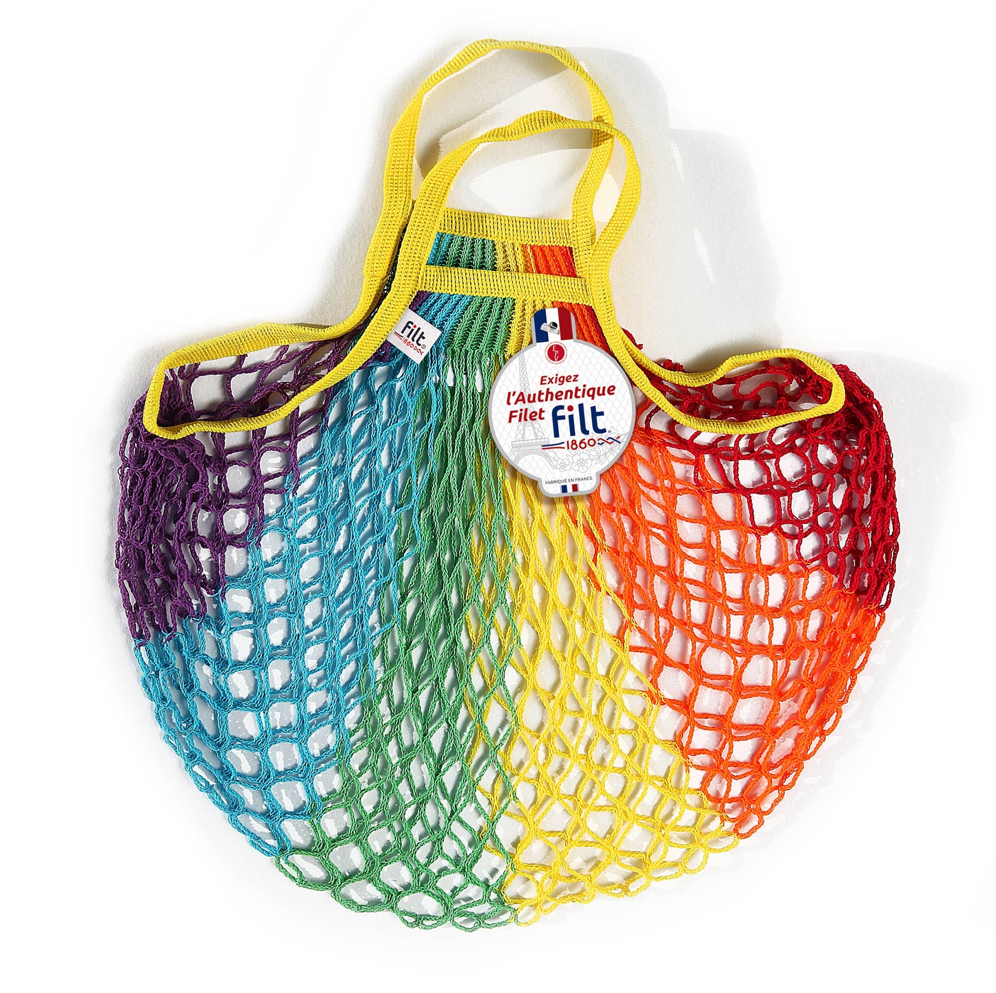 Net Shopping Bag Rainbow small handles