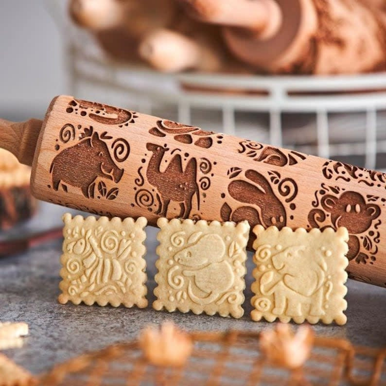 Embossed Rolling Pin - Animals