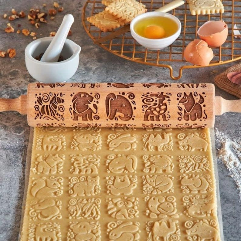 Embossed Rolling Pin - Animals