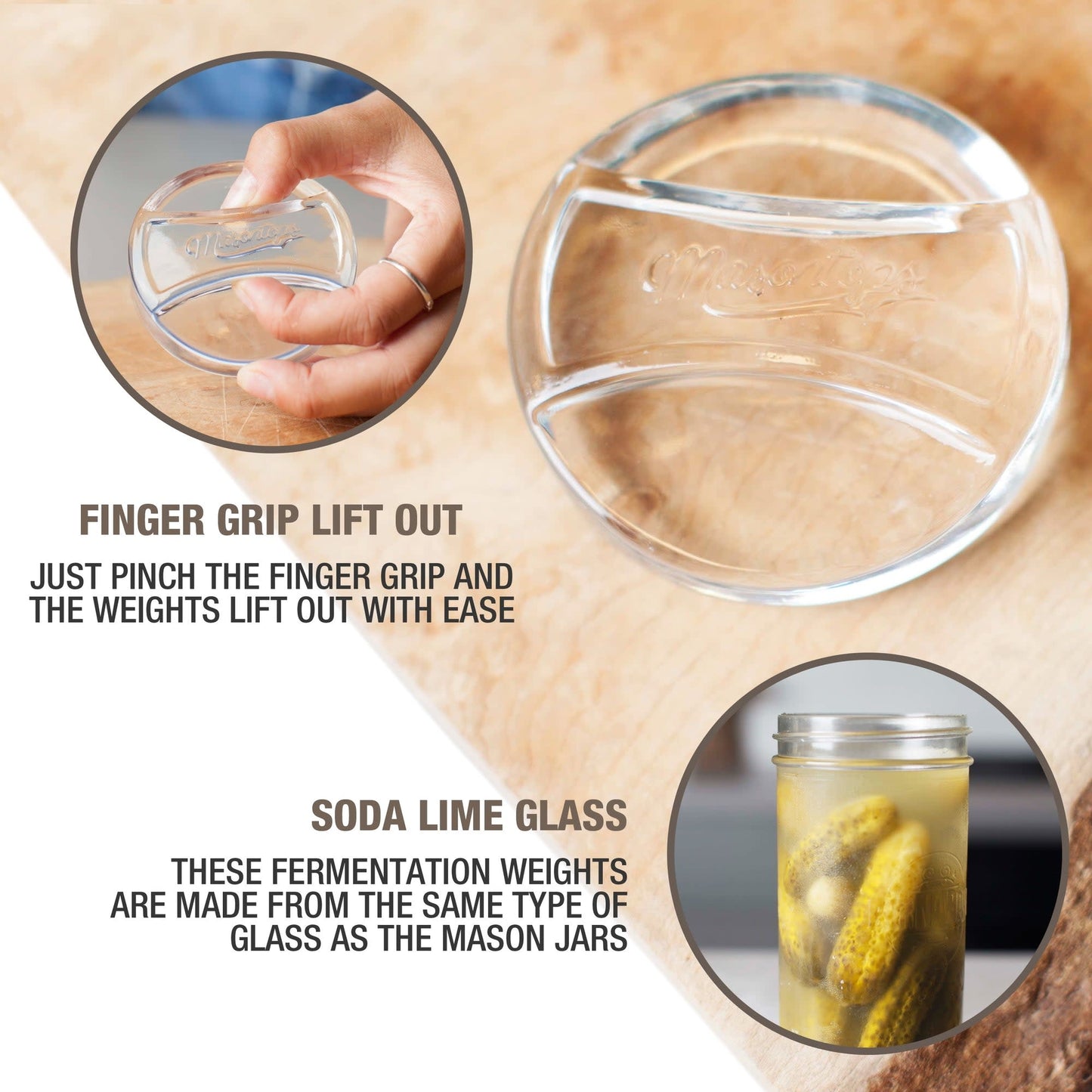 Pickle Pebble REGULAR 4-pack Glass Fermentation Weights