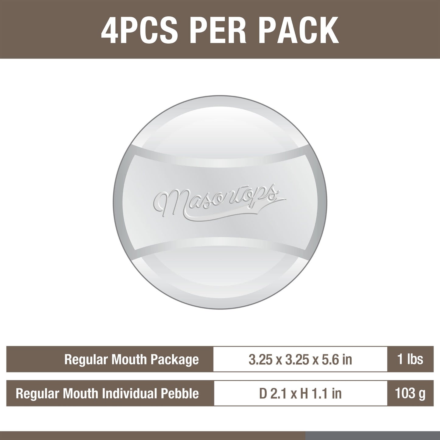 Pickle Pebble REGULAR 4-pack Glass Fermentation Weights