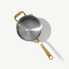 Made In 4 Qt Stainless Steel Saucepan with Lid and Antique Brass Handle