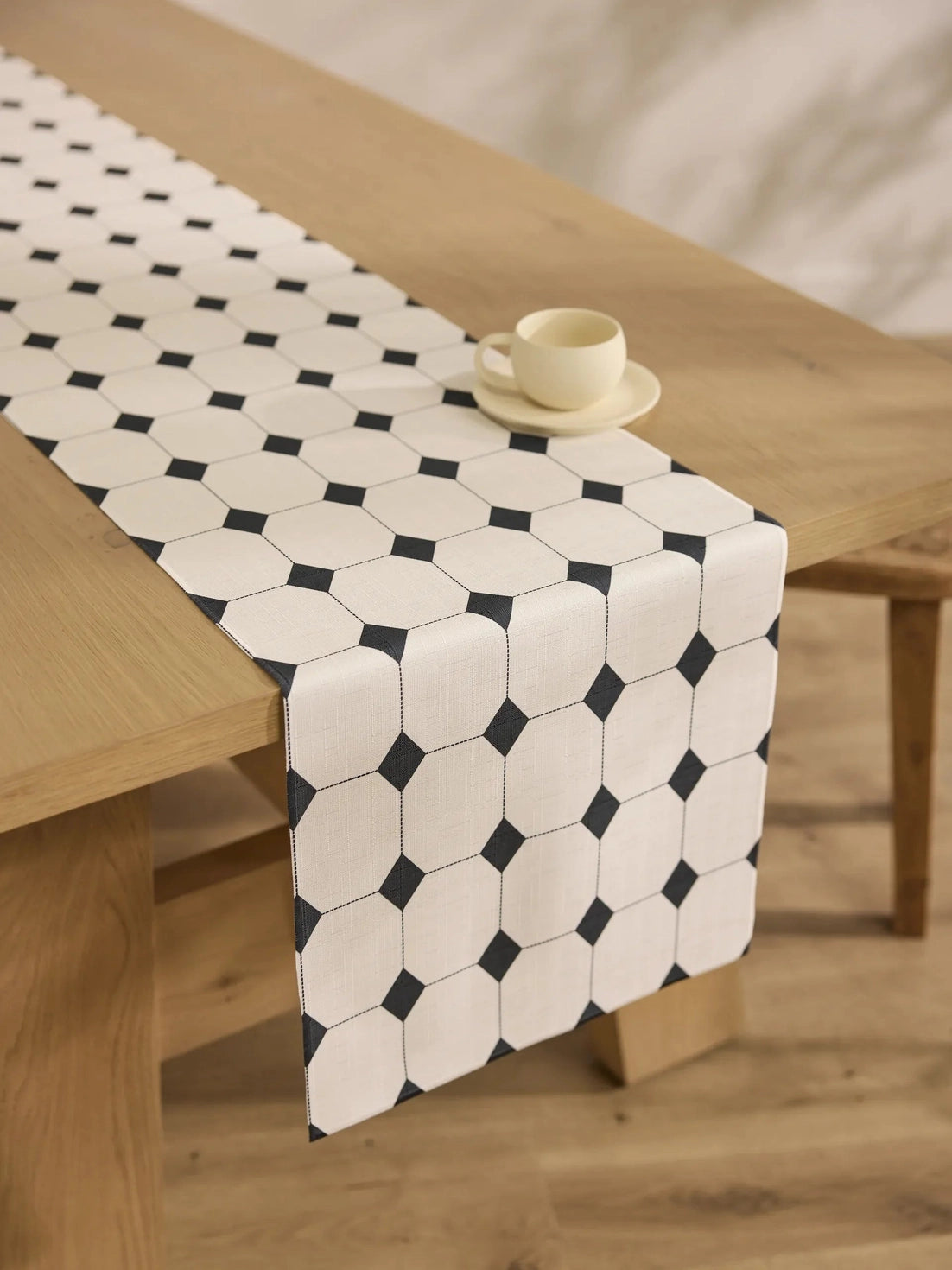 Geometry Espresso Mosaic Table Runner - Small (16"x60")