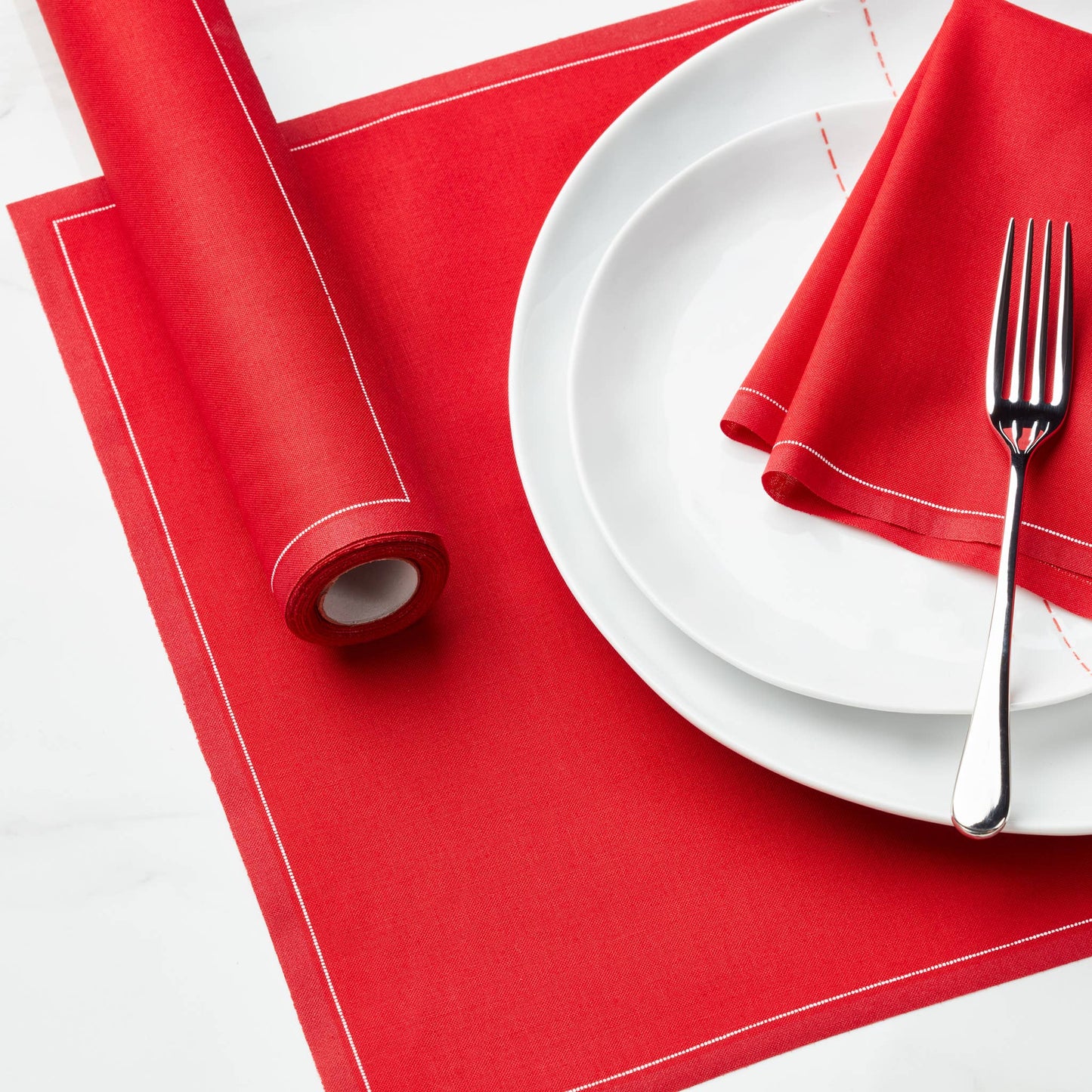 Lipstick Red Cotton Dinner Napkins 12 Units