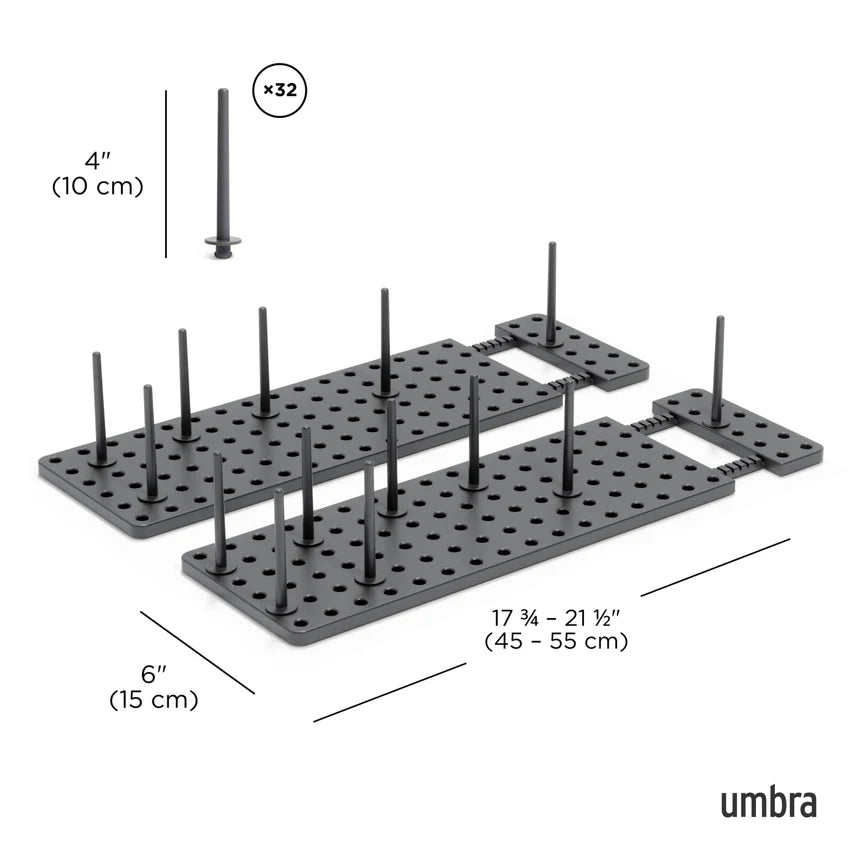 Umbra Peggy Drawer Organizers Set of 2 - Charcoal