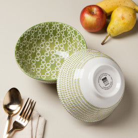 Bowl Stamped 6" - Green Rings