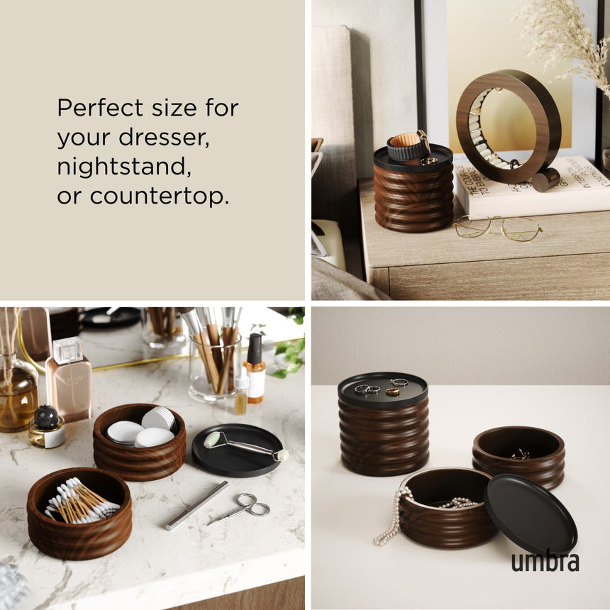 Umbra Tesora Wood Storage Box - Black-Walnut