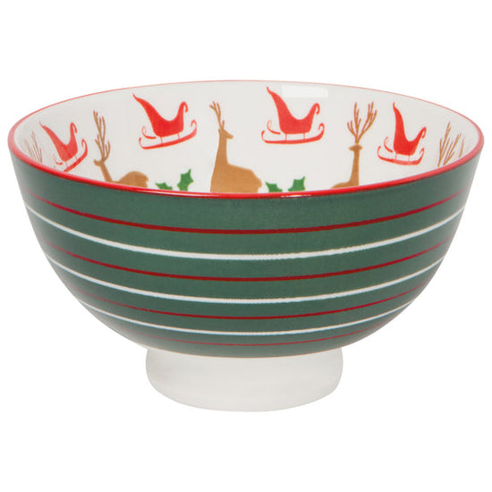 Bowl Stamped 4" - Santa's Reindeer