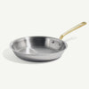 Made In 10" Stainless Steel Frying Pan with Antique Brass Handle