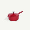 Made In 2-Qt Enameled Cast Iron Saucepan - Red