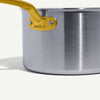 Made In 4 Qt Stainless Steel Saucepan with Lid and Antique Brass Handle