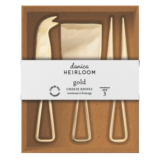 Cheese Knives S/3 - Gold