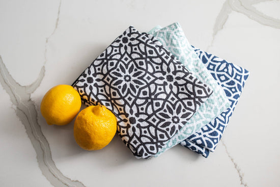 Anywhere Towel - Tiles in Black