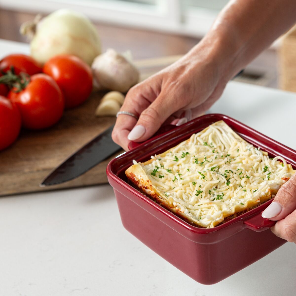 Souper Cube Ceramic Baking Dish 5" Square with Silicone Covers 2pk