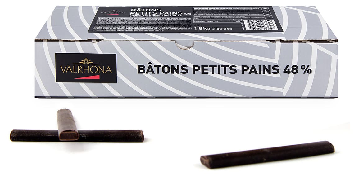 Valrhona Batons Petits Pains 48% (chocolate batons for pain au chocolat)