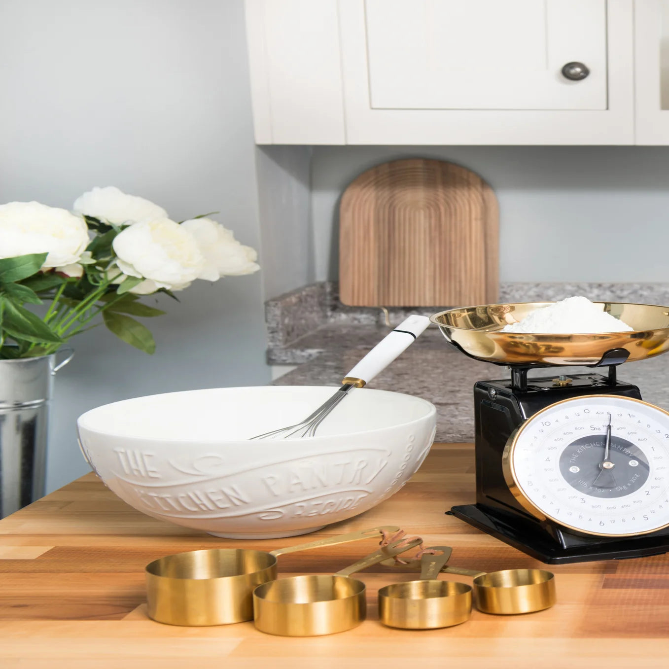 Kitchen Pantry Brass Measure Cups S/4