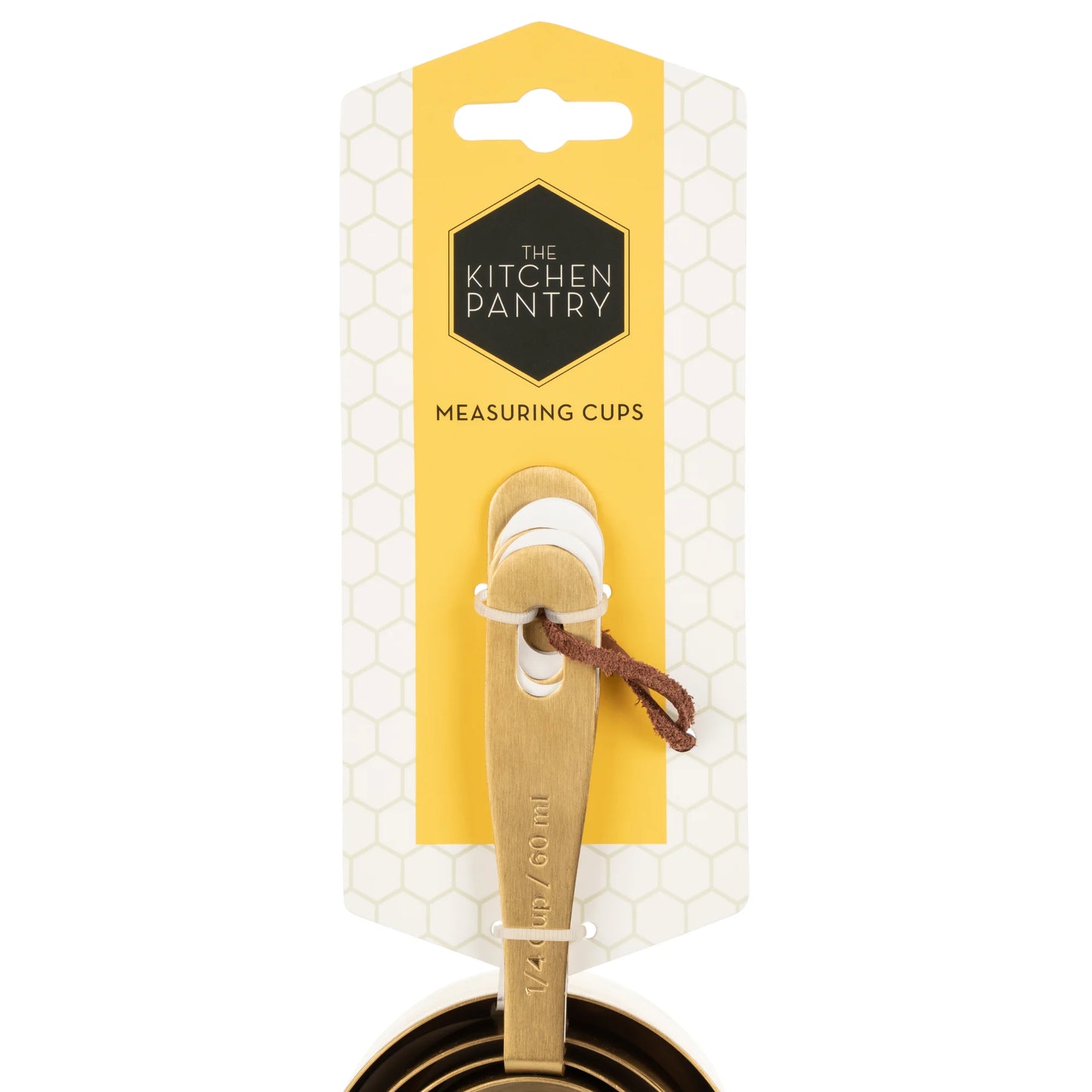 Kitchen Pantry Brass Measure Cups S/4