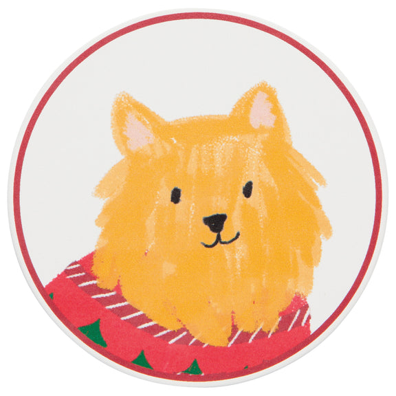 Ceramic Coaster - Soak Up S/4 - Holiday Hounds