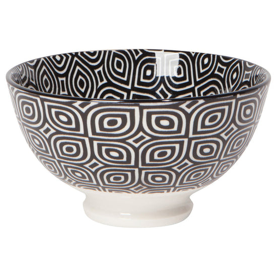Bowl Stamped 4" - Black White Geo