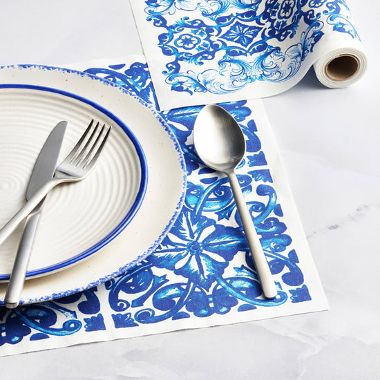 CECI X MY DRAP Mediterranean Tile Cotton Cocktail Napkins