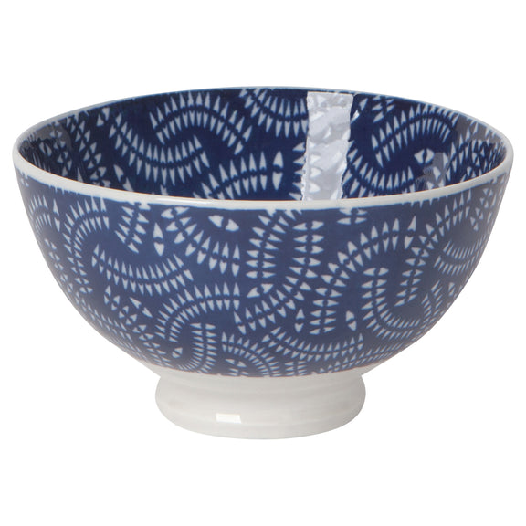 Bowl Stamped 4" - Indigo Geo