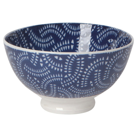 Bowl Stamped 4" - Indigo Geo