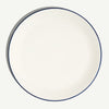 Made In 10.5" Dinner Plates 4pc - White with Navy Rim